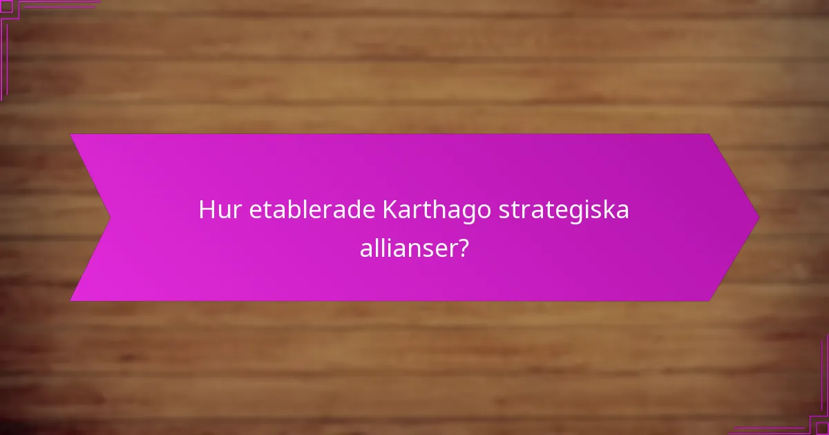 Hur etablerade Karthago strategiska allianser?