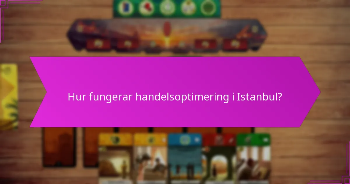 Hur fungerar handelsoptimering i Istanbul?