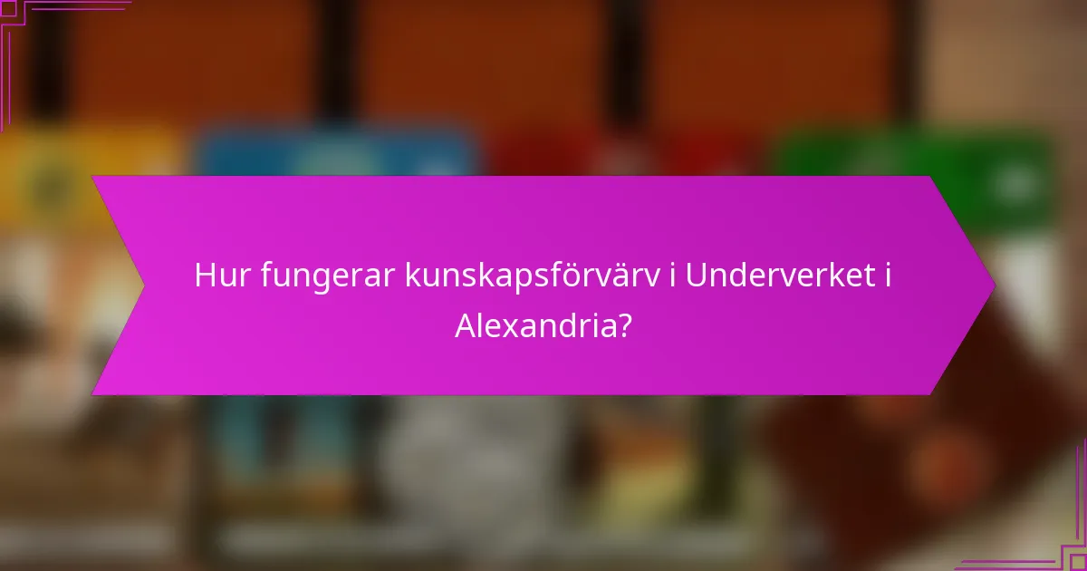 Hur fungerar kunskapsförvärv i Underverket i Alexandria?