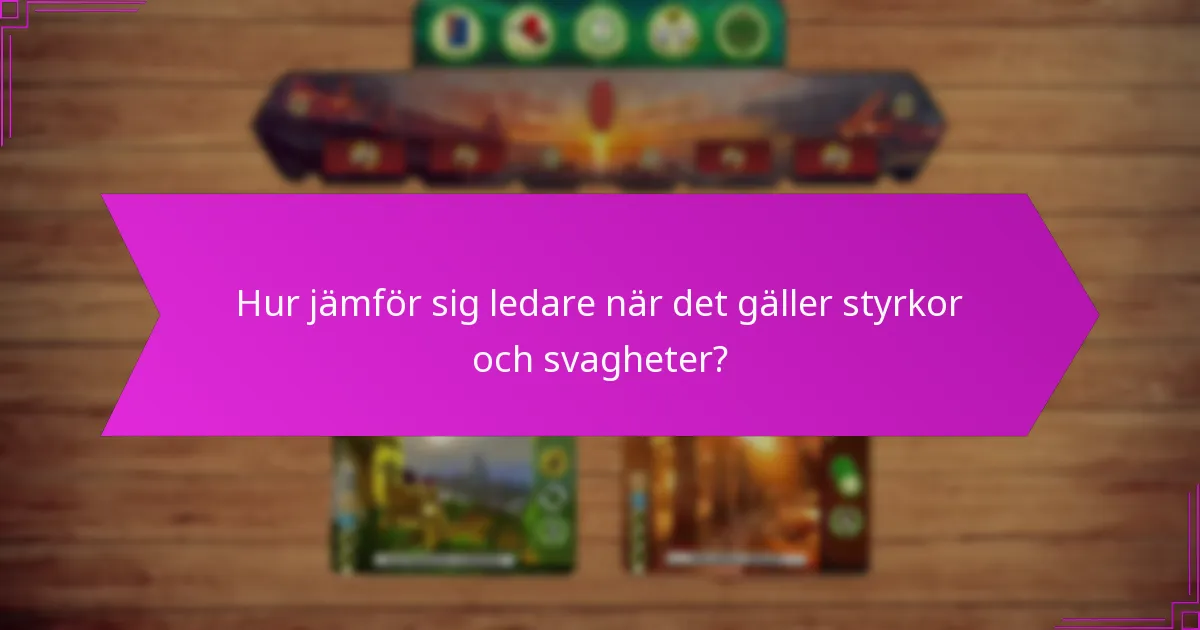 Hur jämför sig ledare när det gäller styrkor och svagheter?