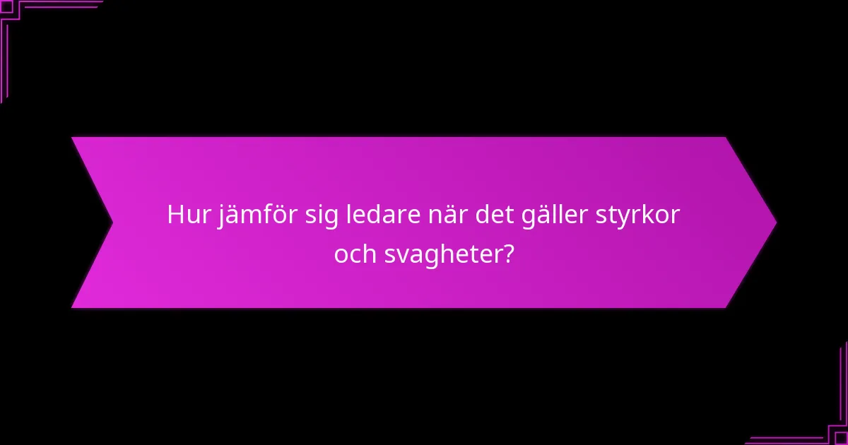 Hur varierar strategiska fördelar mellan ledare?